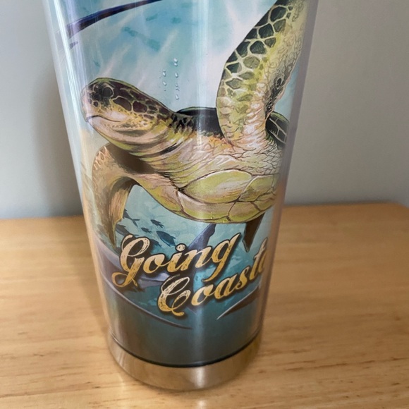 Going Coastal manatee + sea turtle tumbler new unused Ideaman insulated travel - Picture 2 of 4